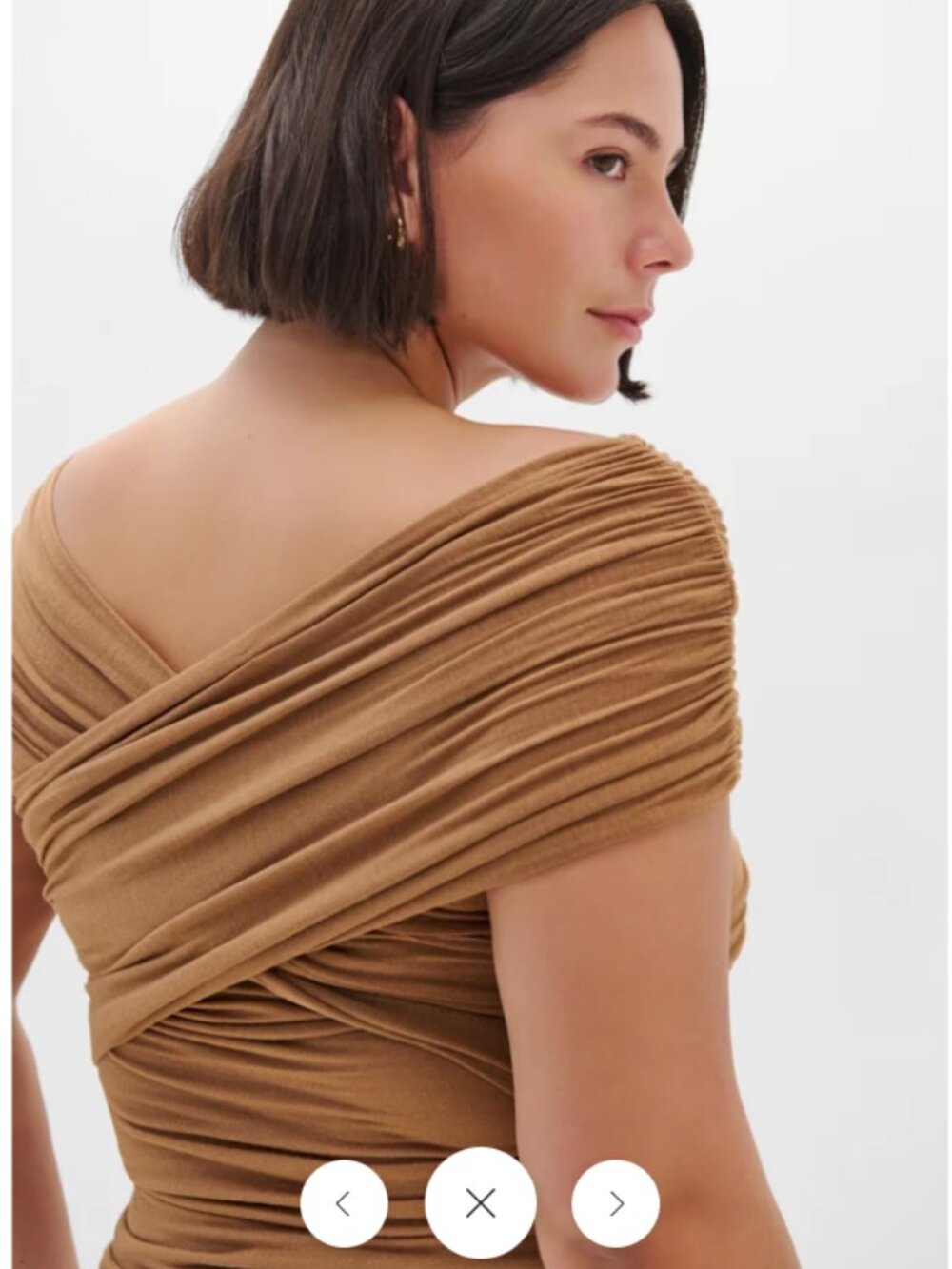 NEW Marcella Alyssa Infinity Top Medium Chestnut Brown Multiway Sheer Jersey
